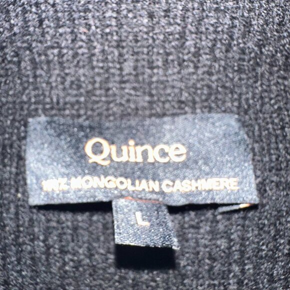 Quince Mongolian Cashmere Mock Turtleneck Sweater Quiet Luxury - Large - Picture 3 of 5